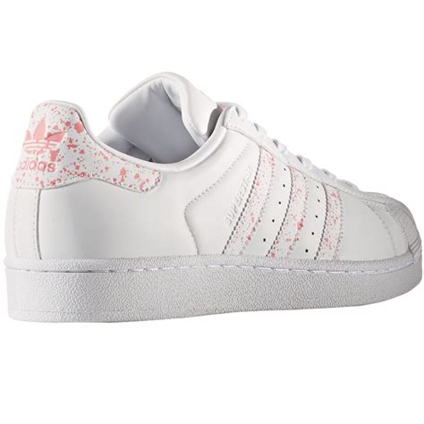 weiße adidas schuhe mit rosa streifen|Weiße Sneakers .